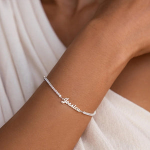 Bracelet prénom personnalisé en acier inoxydable 14K