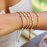 Bracelet lettre zircon femme acier inoxydable – Bijou personnalisable A–Z