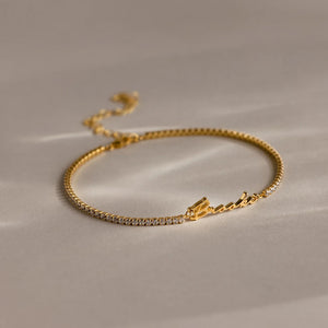 Bracelet prénom personnalisé en acier inoxydable 14K