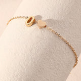 Bracelet initiale cœur femme en acier inoxydable 14K